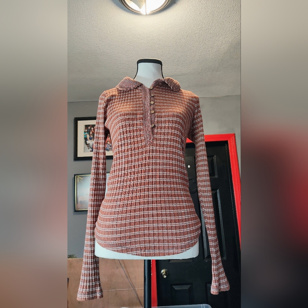 Brown Plaid Long Sleeve Hoodie - Picture 14 of 14